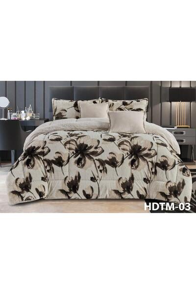 Generic Winter bedspread set consisting of 6 pieces, luxurious double-sided velvet and faux fur.