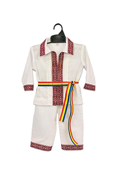 Kareea Costum Traditional baieti rosu ( 3 piese )