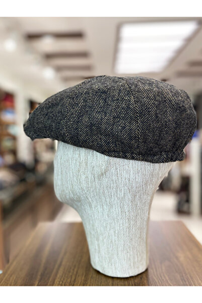 Göksu Şapka Men's Winter Cap British Style Peaky Blinders Newsboy Trend 8 Panel Cap Herringbone