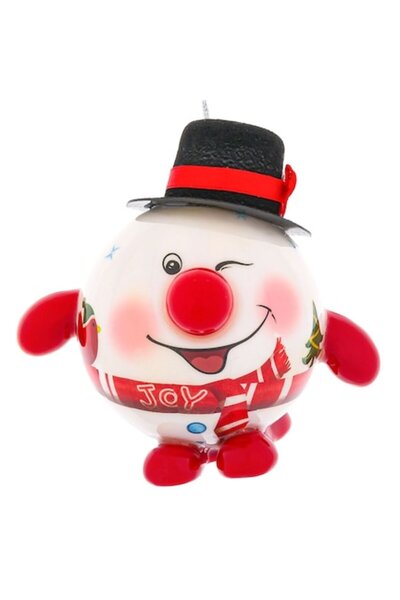 OEM Glob de Crăciun om de zăpadă cu pălărie neagră LED 10 cm