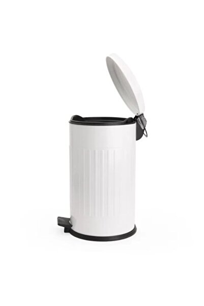 Begin Power Vintage 12 Lt Trash Can with Slow-Close Lid for Office Kitchen Bathroom Balcony White
