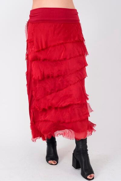 EREN STYLE Italian 2 Size Slimming Layered Silk Skirt & Strapless Dress