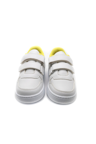 KU&PA SHOES Burber Yellow Kids Children Unisex Sneaker Leather-Look Casual Sports Shoes Lace-Up Velcro Kp-5003