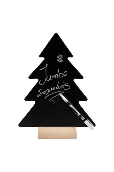 OEM Tablă neagră cu marker de cretă, model brad de Crăciun, 24,5x32cm