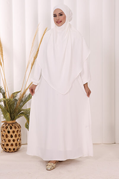 Bym Fashion Sufleli Dress Set 6044 Ecru