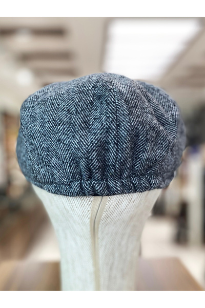 Göksu Şapka Men's Winter Cap British Style Peaky Blinders Newsboy Trend 8 Panel Cap Herringbone