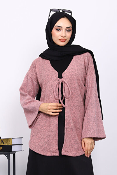 İmajButik Dusty Rose Pre-Tied Soft Kimono