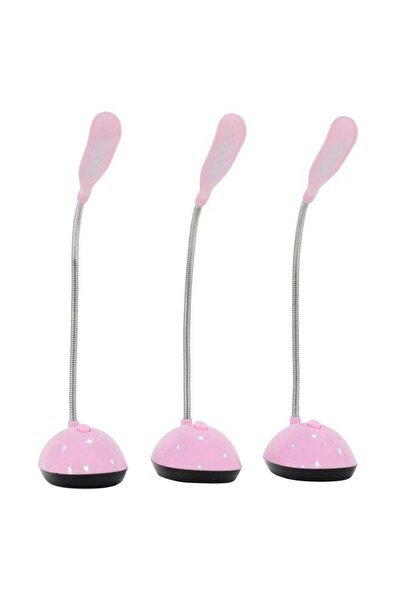 Generic LAWAZIM 3-Piece Extendable Mini Desk Lamp Pink 15cm