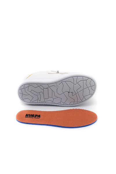 KU&PA SHOES Burber Yellow Kids Children Unisex Sneaker Leather-Look Casual Sports Shoes Lace-Up Velcro Kp-5003