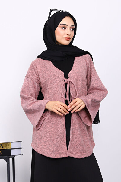 İmajButik Dusty Rose Pre-Tied Soft Kimono