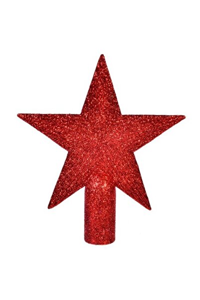 OEM Top pentru brad de Crăciun cu stea roșie sclipitoare, 15 cm, plastic