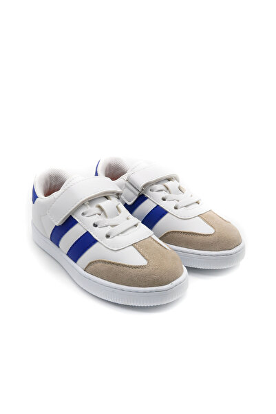 KU&PA SHOES Ramba Mavi Kids Children's Unisex Sneaker Leather-Look Casual Sports Shoes Lace-Up Velcro Kp-4004