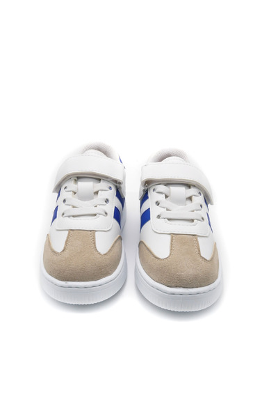 KU&PA SHOES Ramba Mavi Kids Children's Unisex Sneaker Leather-Look Casual Sports Shoes Lace-Up Velcro Kp-4004