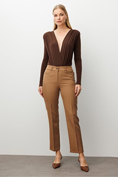 Moda İlgi Modailgi Köşe Cep Dar Paça Pantolon Vizon