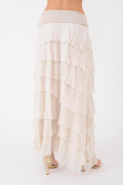 EREN STYLE Italian 2 Size Slimming Layered Silk Skirt & Strapless Dress