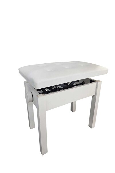 Karin DANTE AYARLANABİLİR BEYAZ RENK KALİTELİ PİYANO TABURESİ