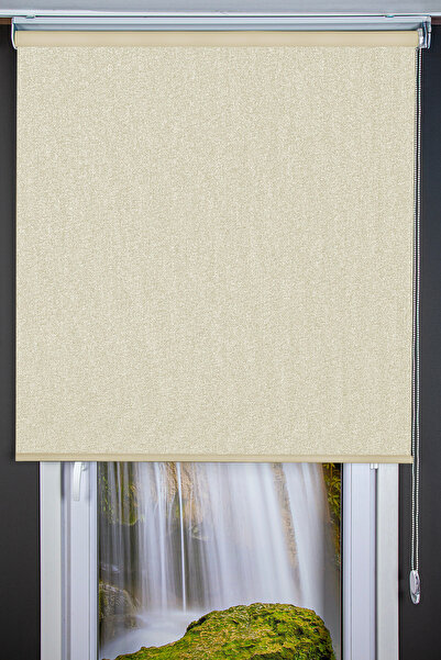 HAFS Stor Perde MS 1712 – Krem Gold Simli | Işık Ayarlı, Kolay Temizlenebilir