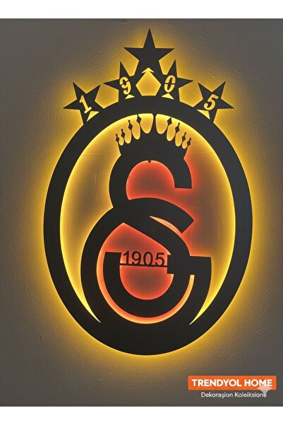 laser room 🦁 Işıklı Galatasaray Duvar Dekoru (42x65 cm) 🌟