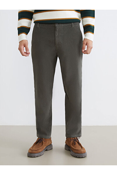 LC Waikiki Khaki Comfortable Fit Velvet Men's Trousers