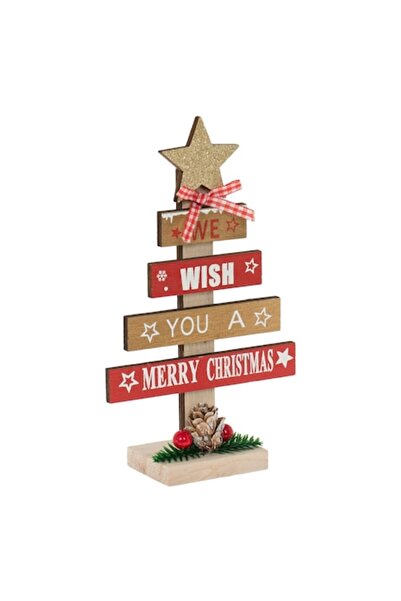 OEM Decorațiune de Crăciun din lemn, 18 cm, cu plăcuțe și conuri