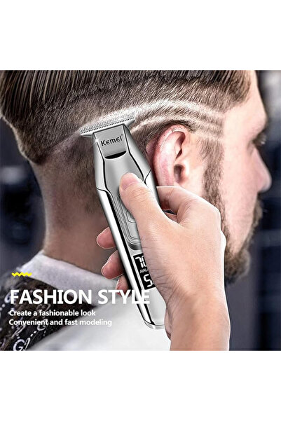 Kemei Cordless Hair Clipper – 4-Speed LCD Trimmer