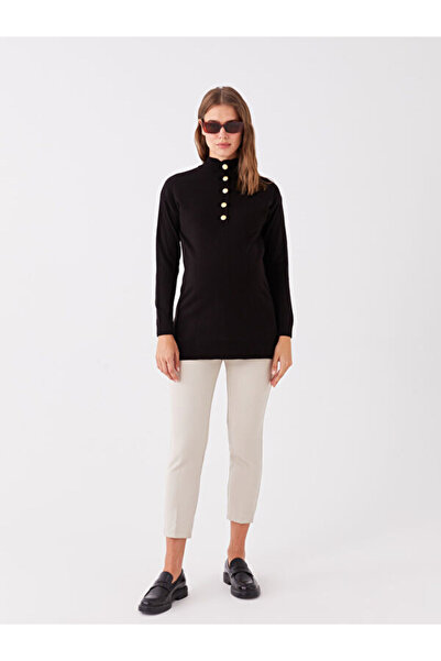 LC Waikiki Half Turtleneck Plain Long Sleeve Maternity Knitwear Tunic