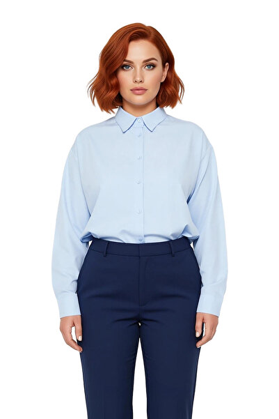 PayBuy Cămașă de bază cu mânecă lungă croială pentru femei de mărime mare, cu model simplu, și confort elegant