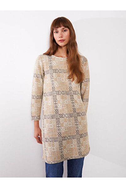 LC Waikiki Crew Neck Patterned Long Sleeve Women's Tunic