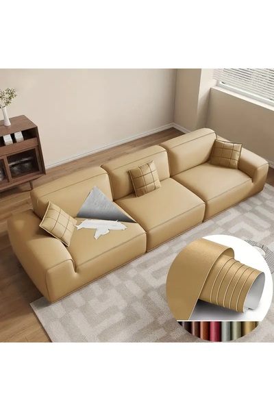 LUXER Αυτοκόλλητη μεμβράνη από οικολογικό δέρμα για καναπέ, καρέκλα, επισκευή αυτοκινήτου, 138x50 cm, μπεζ