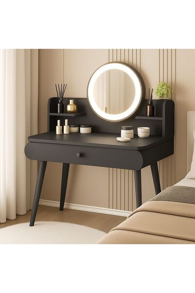 Lapiri 1.sınıf Premium Kalite %100 Mdf Aynalı Led Işıklı Makyaj Masası (MM1006B)