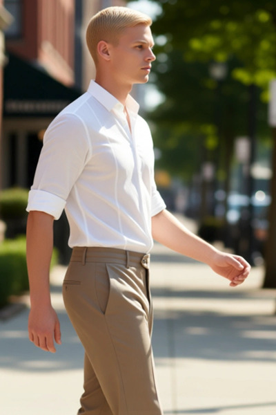 PayBuy Men's Button-Down Collar Slim Fit Epaulet Detail Long Sleeve Easy-Iron Woven Shirt Modern Elegance