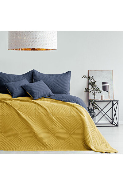 Amelia Home Quilted bedspread, Softa, density 70 g/m2, 170x210 cm, Indigo/Yellow