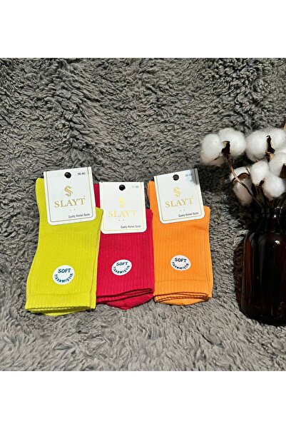 Slayt KADIN PAMUKLU BAMBU ÇORAP 3 LÜ