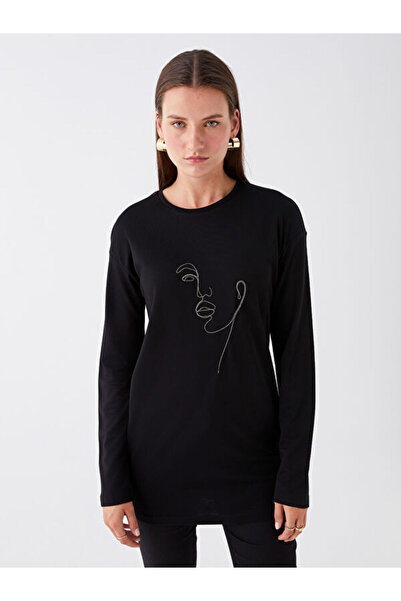 LC Waikiki Crew Neck Printed Long Sleeve Women's Tunic