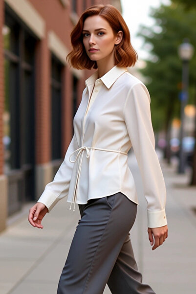 PayBuy Women's Tie-Up Detailed Textured Transparent Shirt Special Design to Complement Your Stylish Look Sports