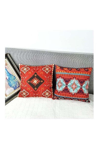 Generic Cushion Covers, 4 Pcs 18x18 Inch Boho Red Abstract Persian Carpet Pattern (45x45cm)
