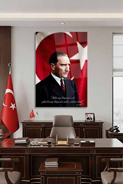 TAULART Ataturk Glass Table Unbreakable Luxury Glass Table High Definition Office Gift Table