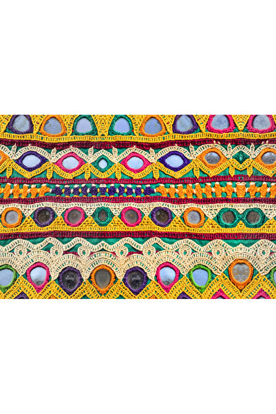 Novinqa Etnik Nakış Desenli Baskılı Kumaş