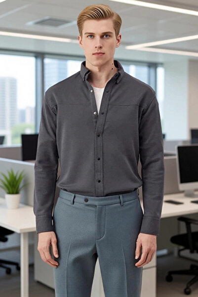 PayBuy Men's Regular Fit Textured Long Sleeve Shirt Offers Everyday Elegance and All-Day Functionality