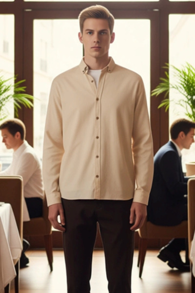 PayBuy Textured Fabric Men's Long Sleeve Regular Fit Shirt Functional Modern That Elevates Your Casual Style