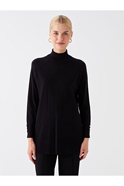 LC Waikiki Half Turtleneck Plain Long Sleeve Women's Knitwear Tunic