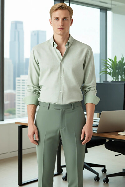 PayBuy Men's Relaxed Fit Long Sleeve Woven Shirt Design Offering Everyday Elegance and Comfort Durable