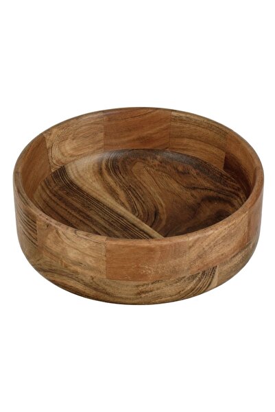 OEM Round Bowl, Wood, 1.5L, 21.5x7.5cm, with Surface Pattern