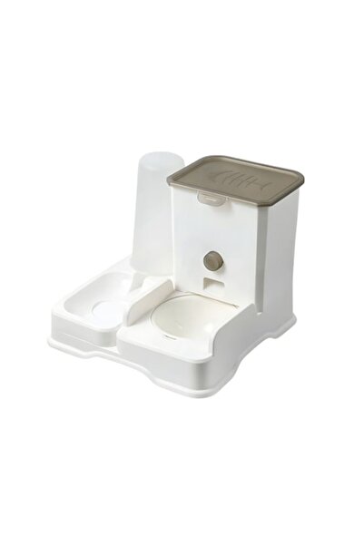 OEM Dozator automat de apă și hrană 2 în 1 pentru pisici și câini, bol din oțel inoxidabil, 4 l, alb