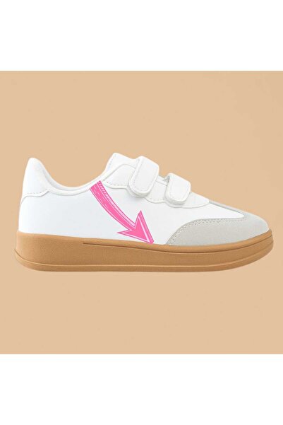 amazoondesing Rose Pink Arrow Printed Stripes Girls' Sports Shoes Sneaker