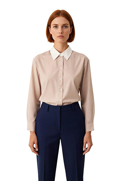 PayBuy Striped Pattern Woven Shirt for Women Offers Elegance with Comfortable Fit and Collar Details Stylish