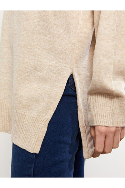 LC Waikiki Γυναικείο πλεκτό μονό μακρυμάνικο μονόχρωμο Polo λαιμόκοψη