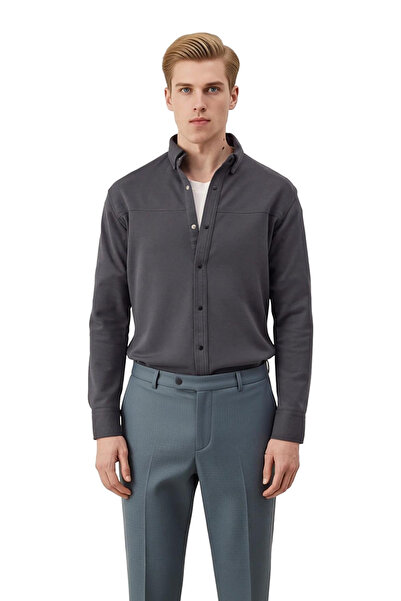 PayBuy Men's Regular Fit Textured Long Sleeve Shirt Offers Everyday Elegance and All-Day Functionality