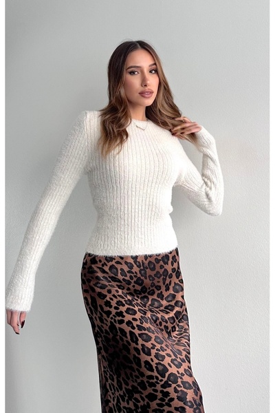 fujya Glitter Soft Crew Neck Knitwear Bodysuit