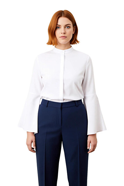 PayBuy Women's Regular Fit Judge Collar Long Spanish Sleeve Woven Shirt and Comfort Functional Sportswear